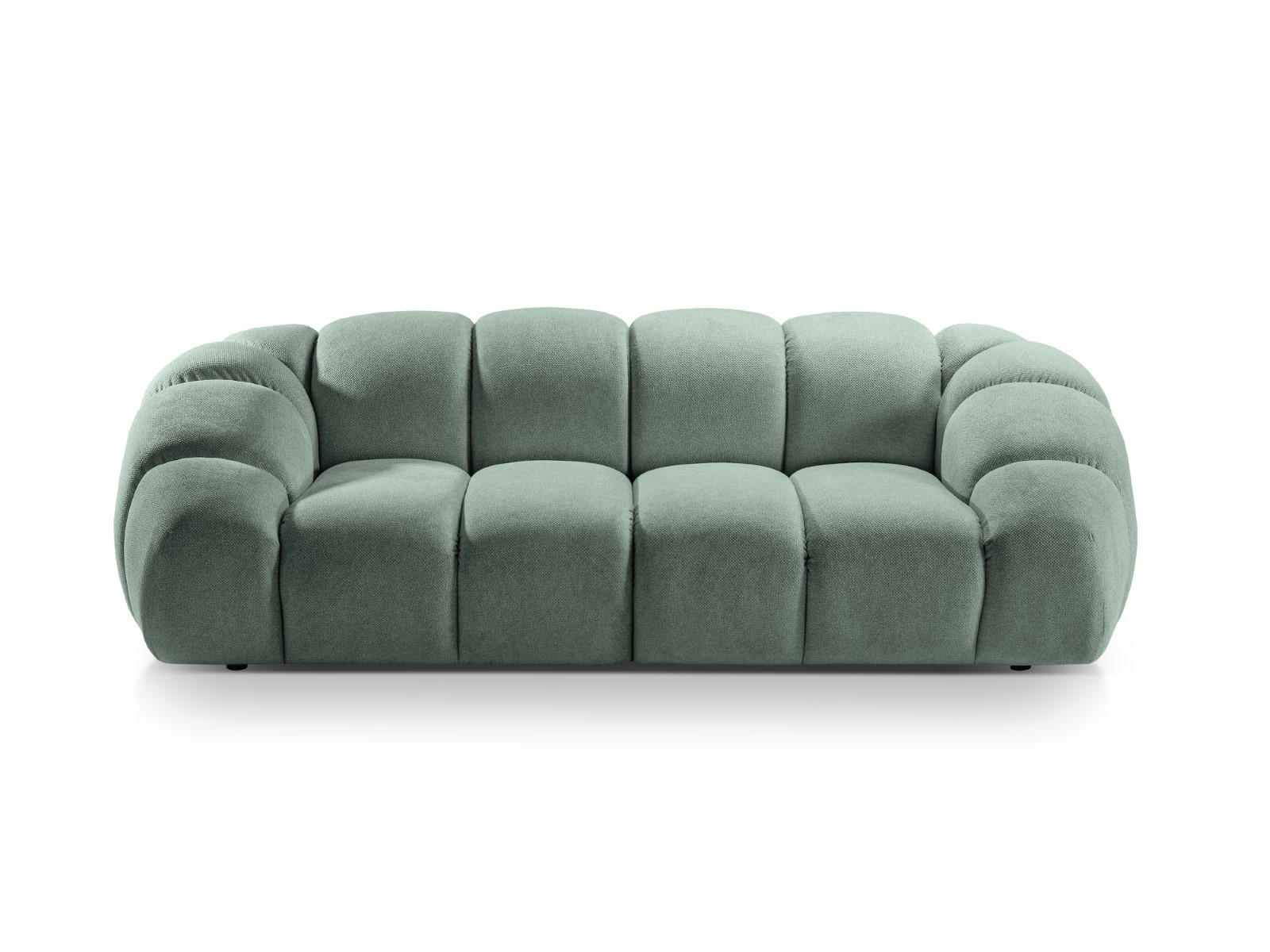 SOFA Diana aus Strukturierter Samt minze 3 Sitzplätze - Mintgrün, Textil (114/72/234cm) - Micadoni