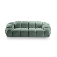 SOFA Diana aus Strukturierter Samt minze 3 Sitzplätze - Mintgrün, Textil (114/72/234cm) - Micadoni