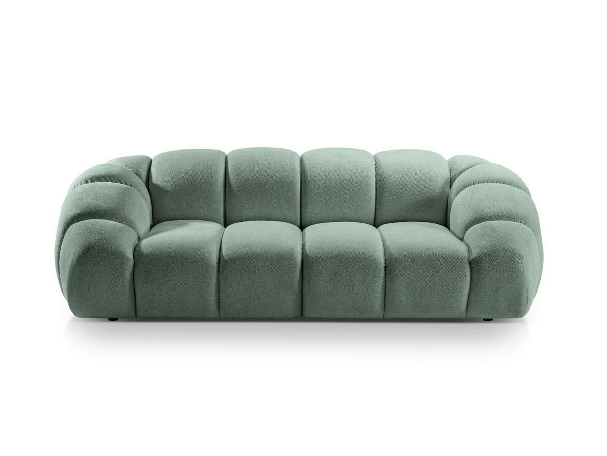 SOFA Diana aus Strukturierter Samt minze 3 Sitzplätze - Mintgrün, Textil (114/72/234cm) - Micadoni
