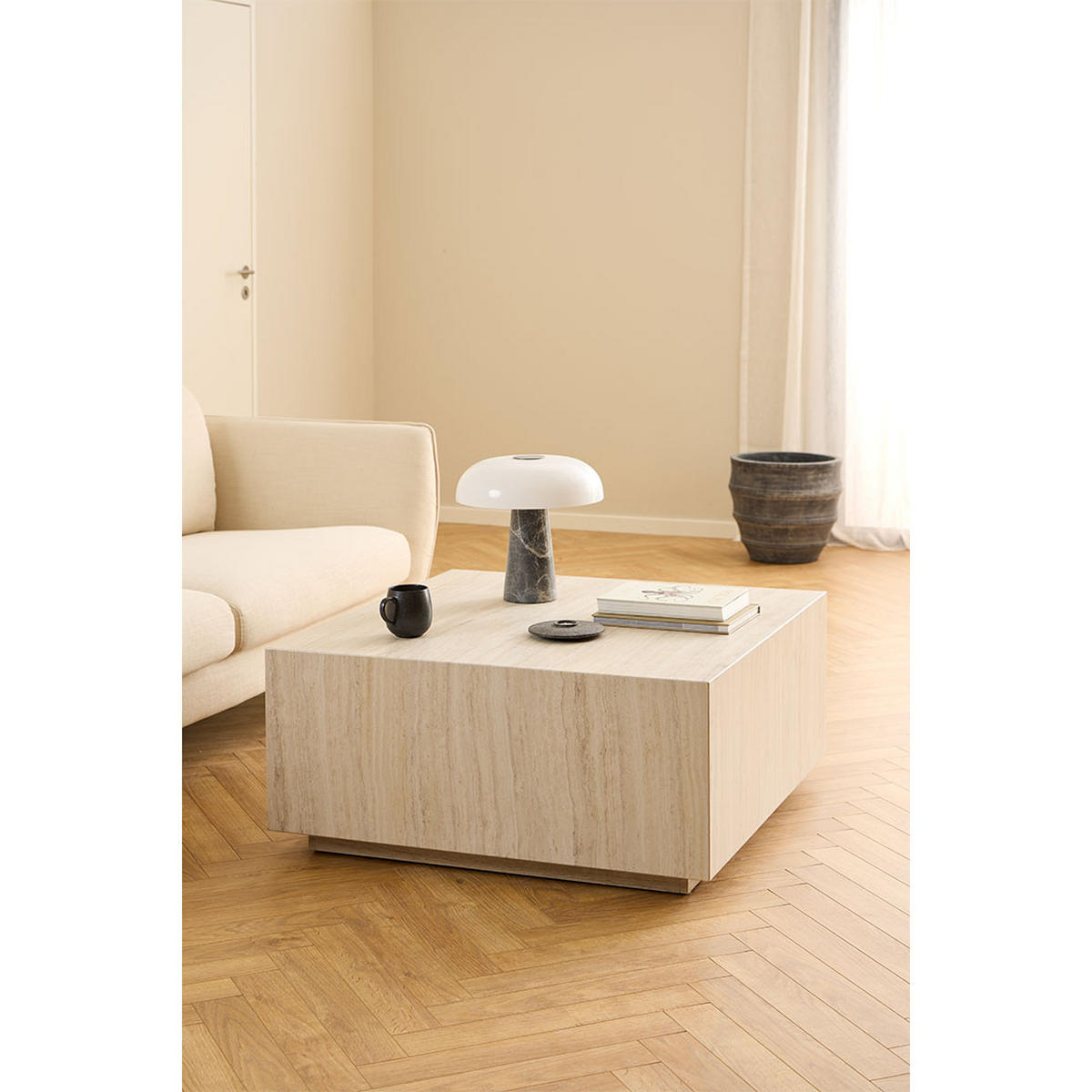 COUCHTISCH, Dice, Beige, MDF, 90 x 90 x 42 cm - Beige, Holzwerkstoff (90/90/42cm) - ebuy24