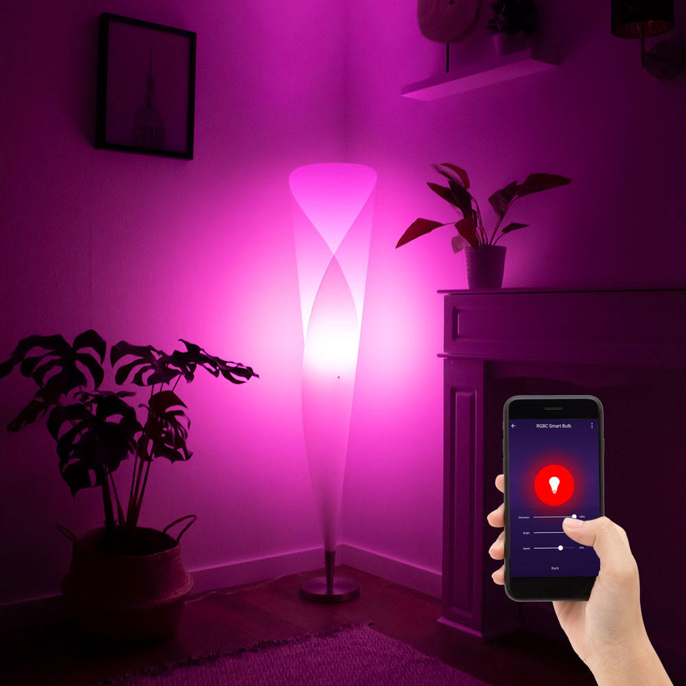 LED STEHLEUCHTE Weiß mit Lampenschirm - Weiß, Metall (30/30/146cm) - Globo Lighting