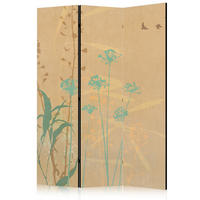 PARAVENT Einseitig Bedruckter 3-tlg 135x172 cm Pflanzen im Boho-Stil - Beige, Holz/Textil (135/172/3cm) - Muralo