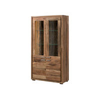 VITRINE Akazie 98x40x180 natur lackiert BARK #108 - Braun, Holz (98/180/40cm) - Massivmoebel24