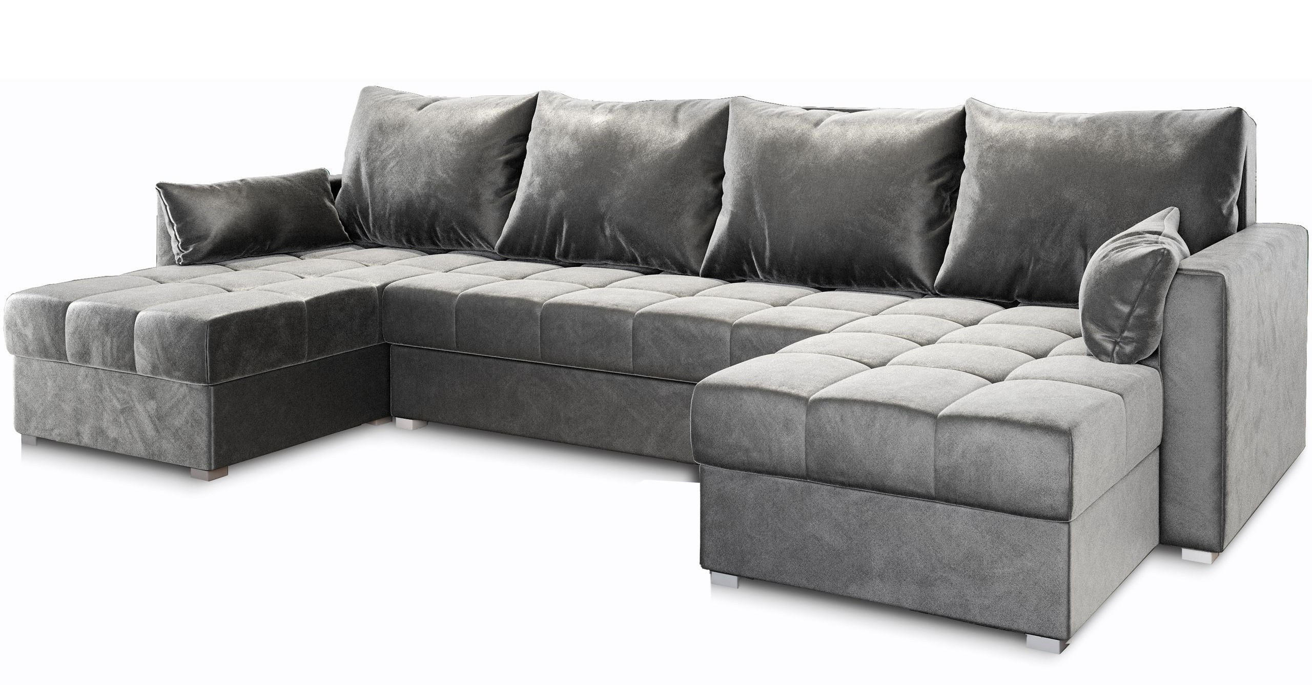 ROHOVÁ SEDAČKA NAKO světle šedá - šedá/světle šedá, dřevo/textil (285/140cm) - MASSENO