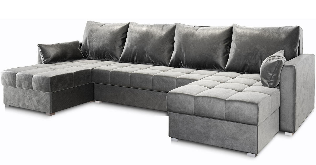 ROHOVÁ SEDAČKA NAKO světle šedá - šedá/světle šedá, dřevo/textil (285/140cm) - MASSENO