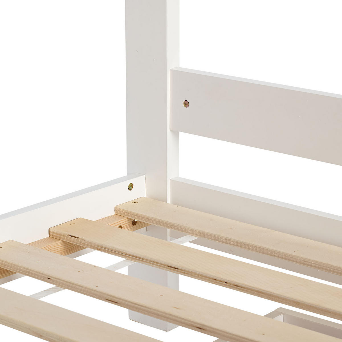 ETAGENBETT 90/200 cm Weiß Natur für 3 Kinder - Weiß, Holz (90/200cm) - Homestyle4u