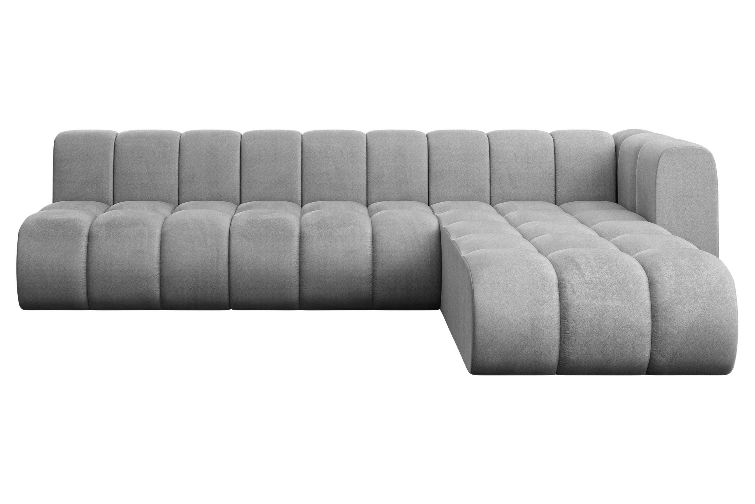 ECKSOFA modulares Sofa Darnel-L2 - 296x177x70 cm Grau - Hellgrau, Holzwerkstoff/Textil (296/177cm) - ALTDECOR