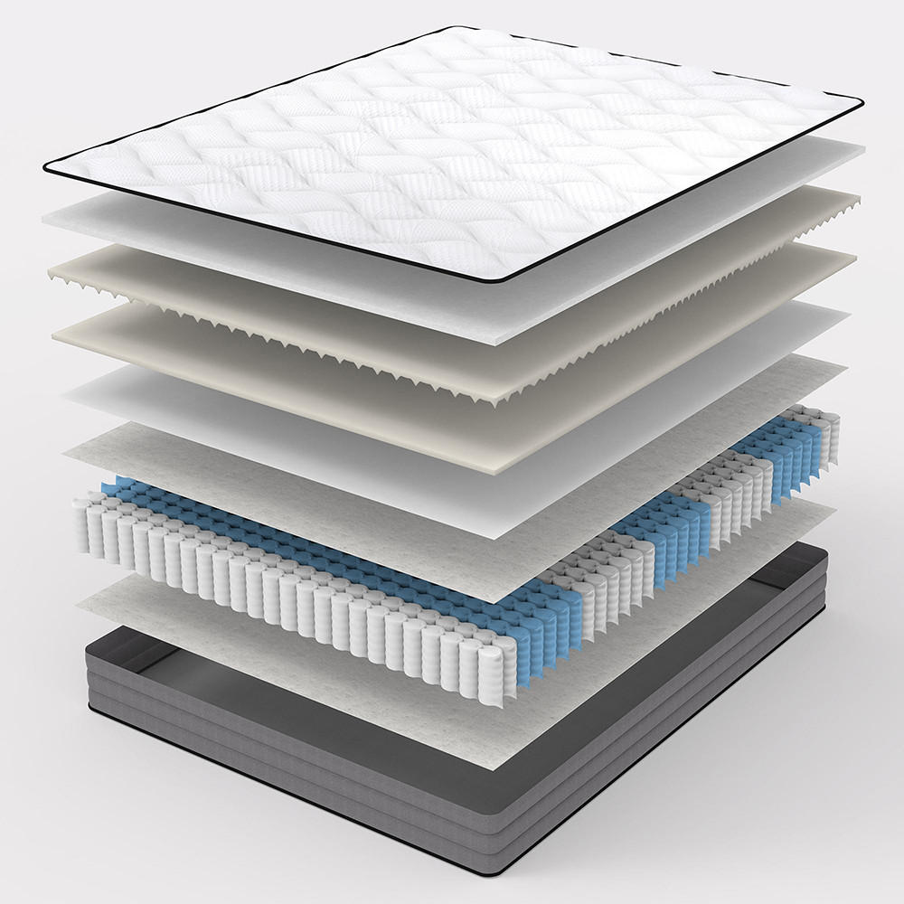 Thumbnail - Komhtom Taschenfederkernmatratze, Weiß, Textil, Mode, H3, 160x200 cm, antibakteriell, Schlafzimmer, Matratzen Shop, Matr...