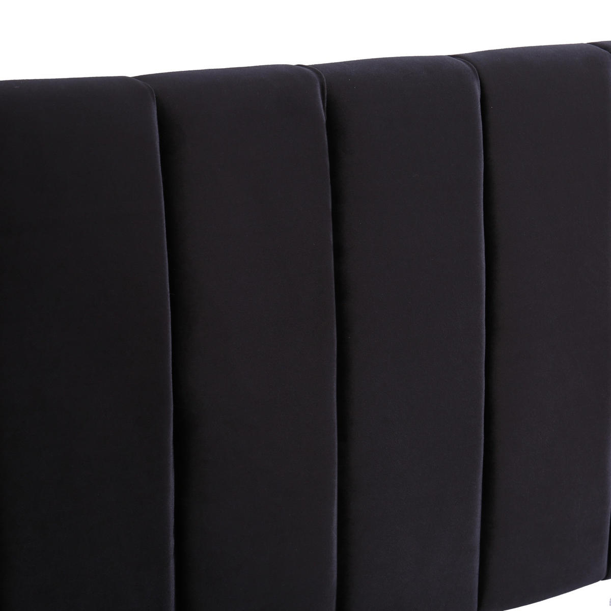 POLSTERBETT aus Samt 140x200 cm in Schwarz mit Lattenrost & 2 Schubladen - Schwarz, Textil (140/200cm) - Modfu
