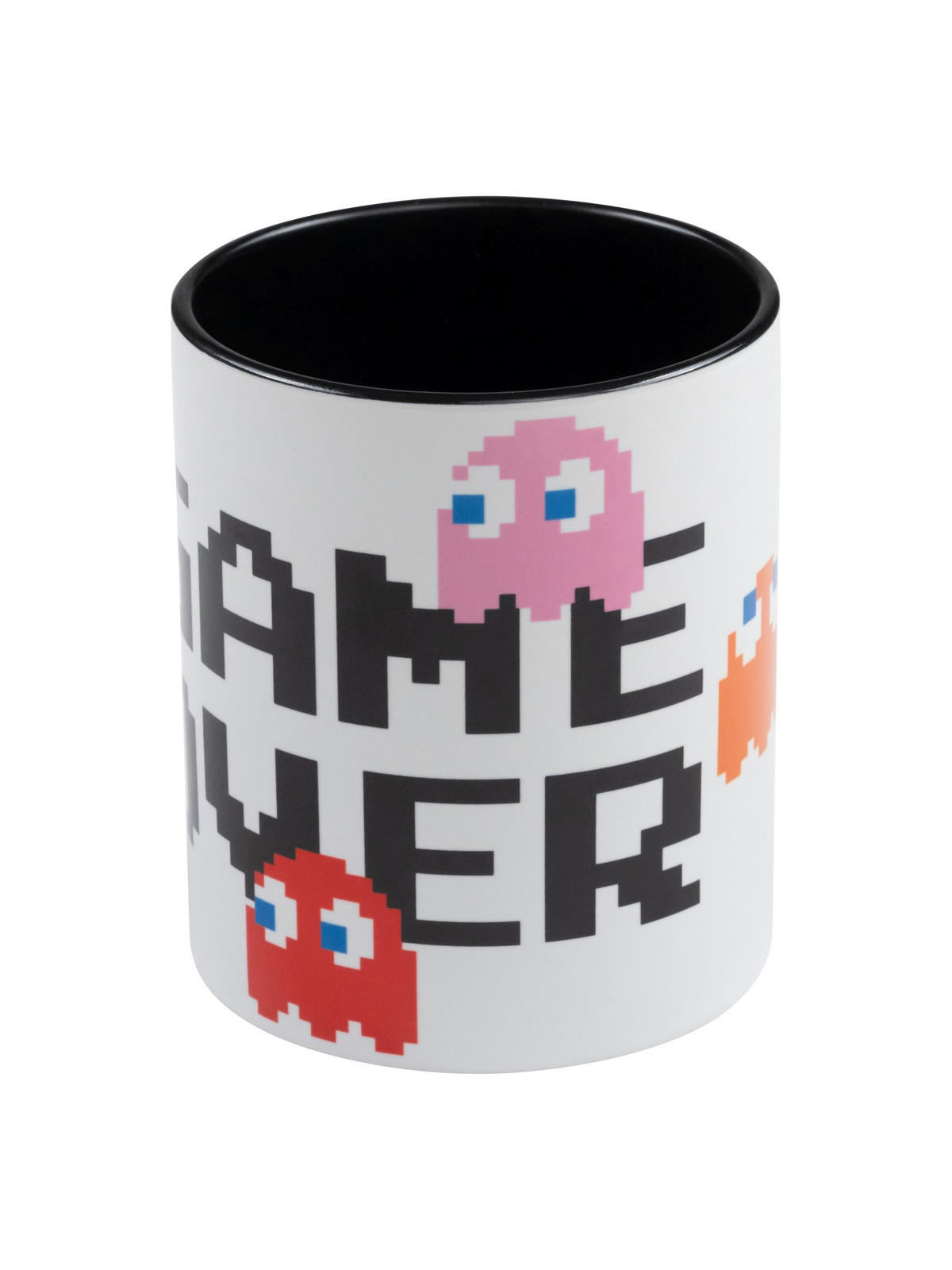 KAFFEEBECHER Pac-Man Game Over Weiß/Schwarz 320 ml - Multicolor, Keramik (0.32L) - United Labels