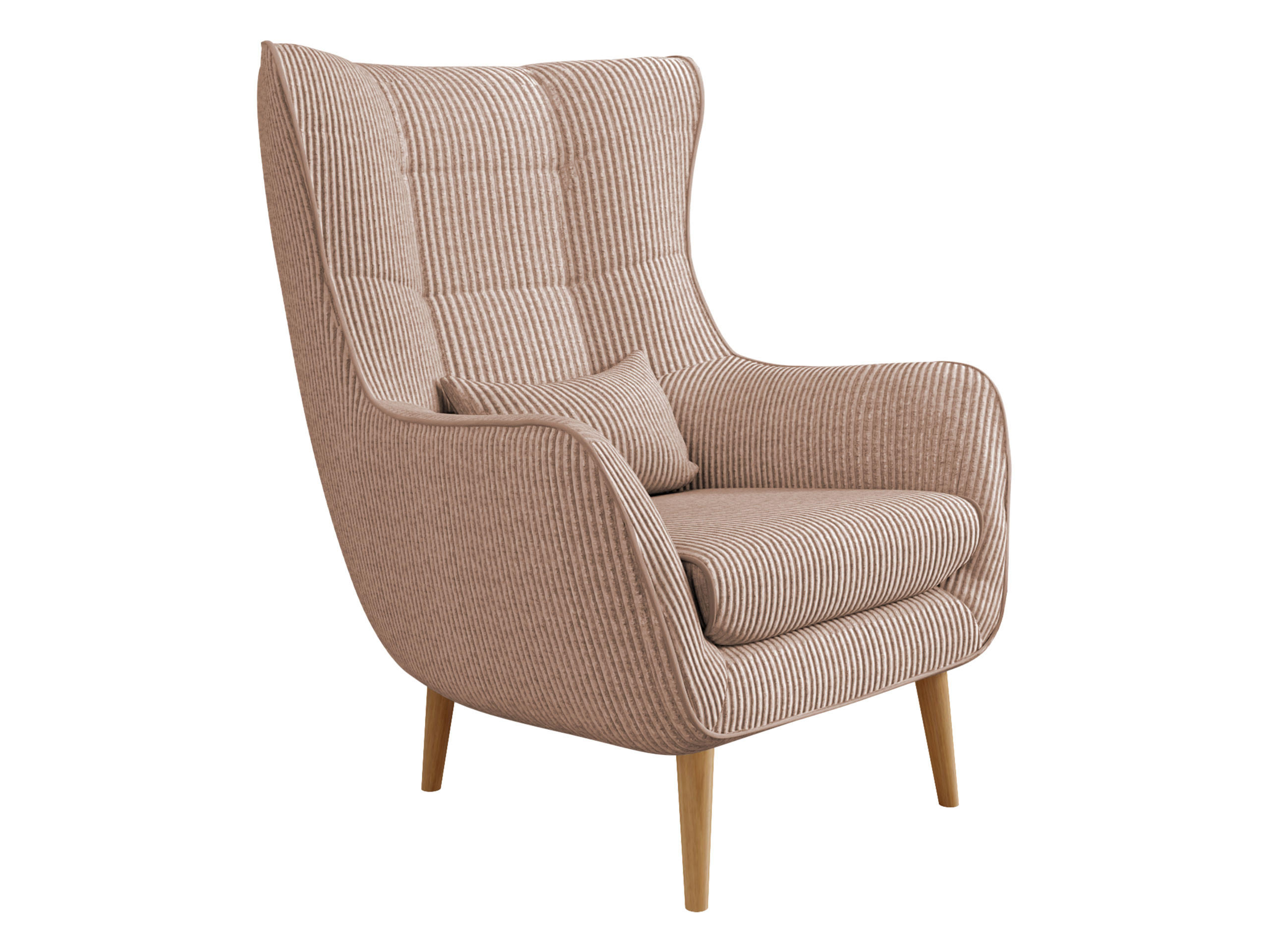 SESSEL Estjano Cord - Hellrosa/Beige, Holz (80/106/95cm) - MIRJAN24