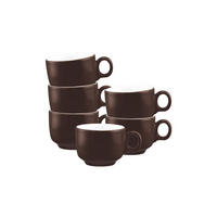 ESPRESSOTASSEN Sento Home Pure Colors Chocolate Brown 80 ml 6er Set - Dunkelbraun, Keramik (0.08L) - Seltmann Weiden