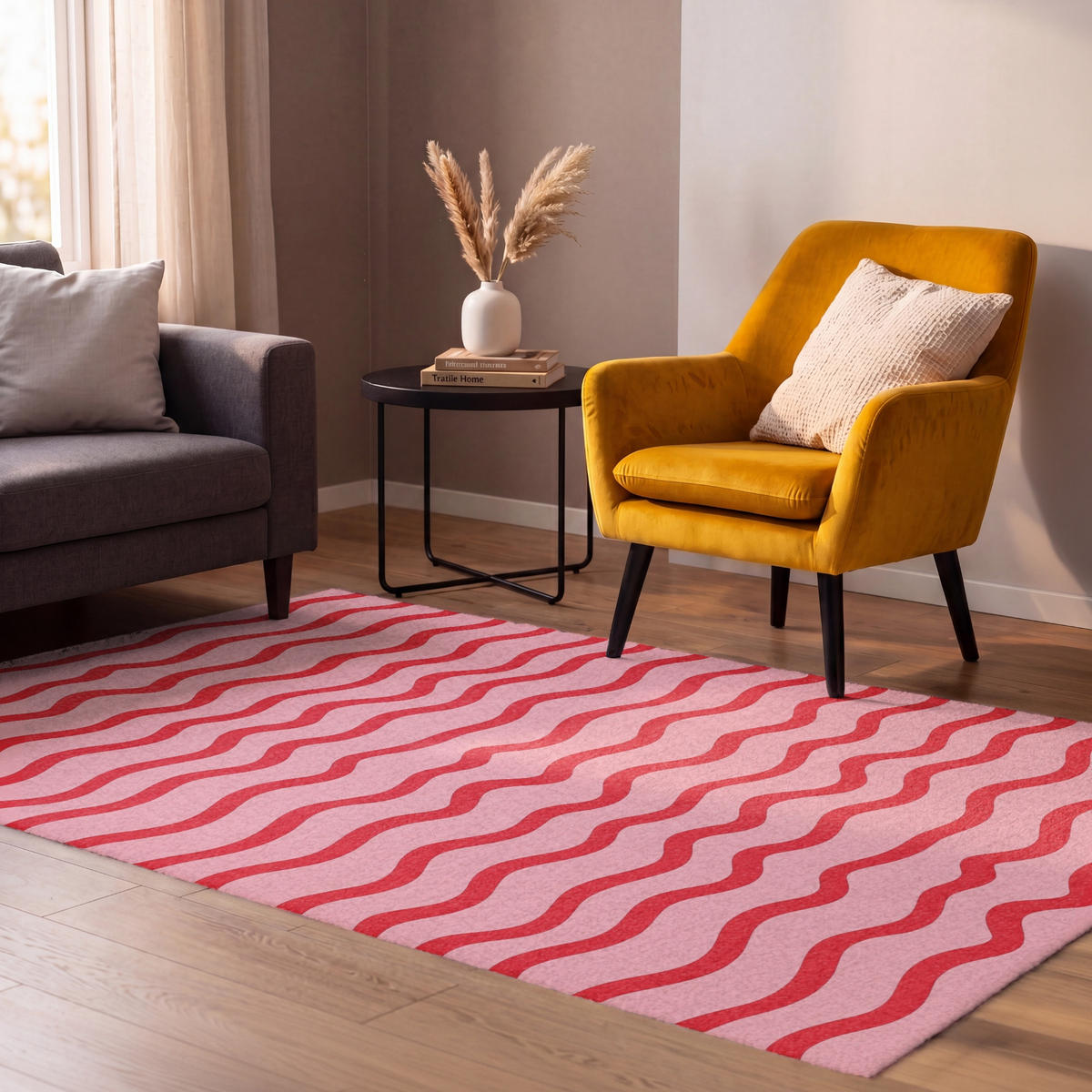 TEPPICH - Verspielt - Muster - Rot - 90x150 cm - Rot, Kunststoff/Textil (90/0.4cm) - OnlyWow