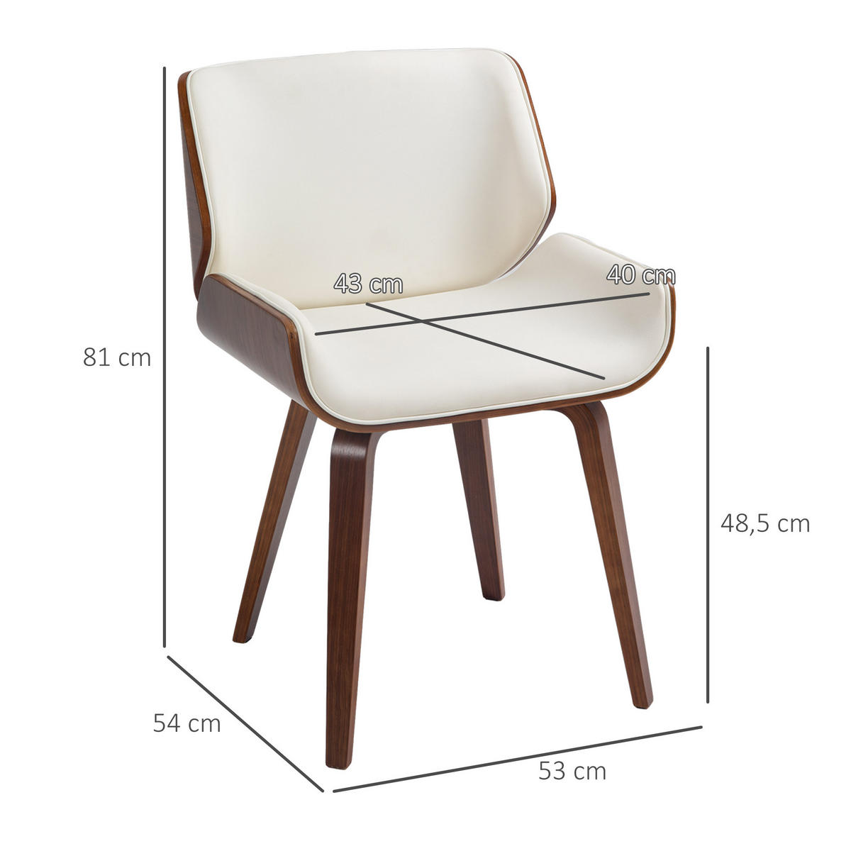 STÜHLE Weiß 2 Stück - Weiß, Naturmaterialien (53/81/54cm) - GiPP