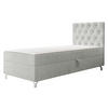 BOXBETT Chester 1, Seite: Rechts - Silberfarben/Hellgrau, Holz/Textil (80/200cm) - MIRJAN24