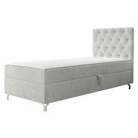 BOXBETT Chester 1, Seite: Rechts - Silberfarben/Hellgrau, Holz/Textil (90/200cm) - MIRJAN24