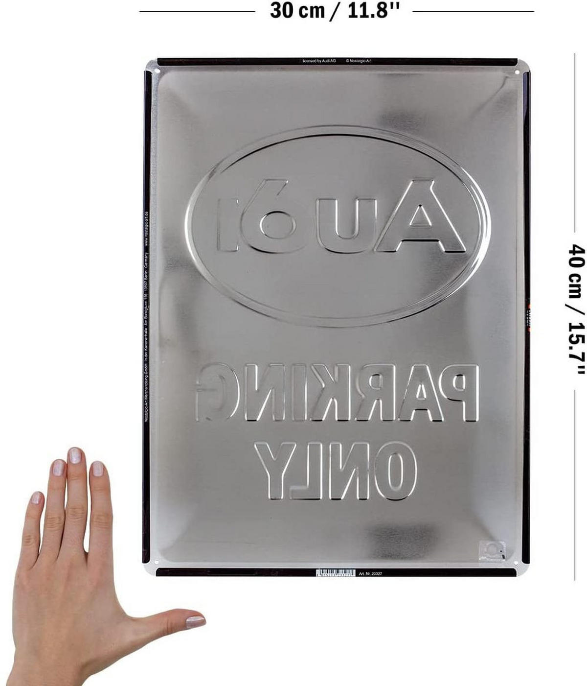 BLECHSCHILD 30/40 cm Audi Parking Only - Multicolor, Metall (30/40/0.2cm) - Nostalgic-Art