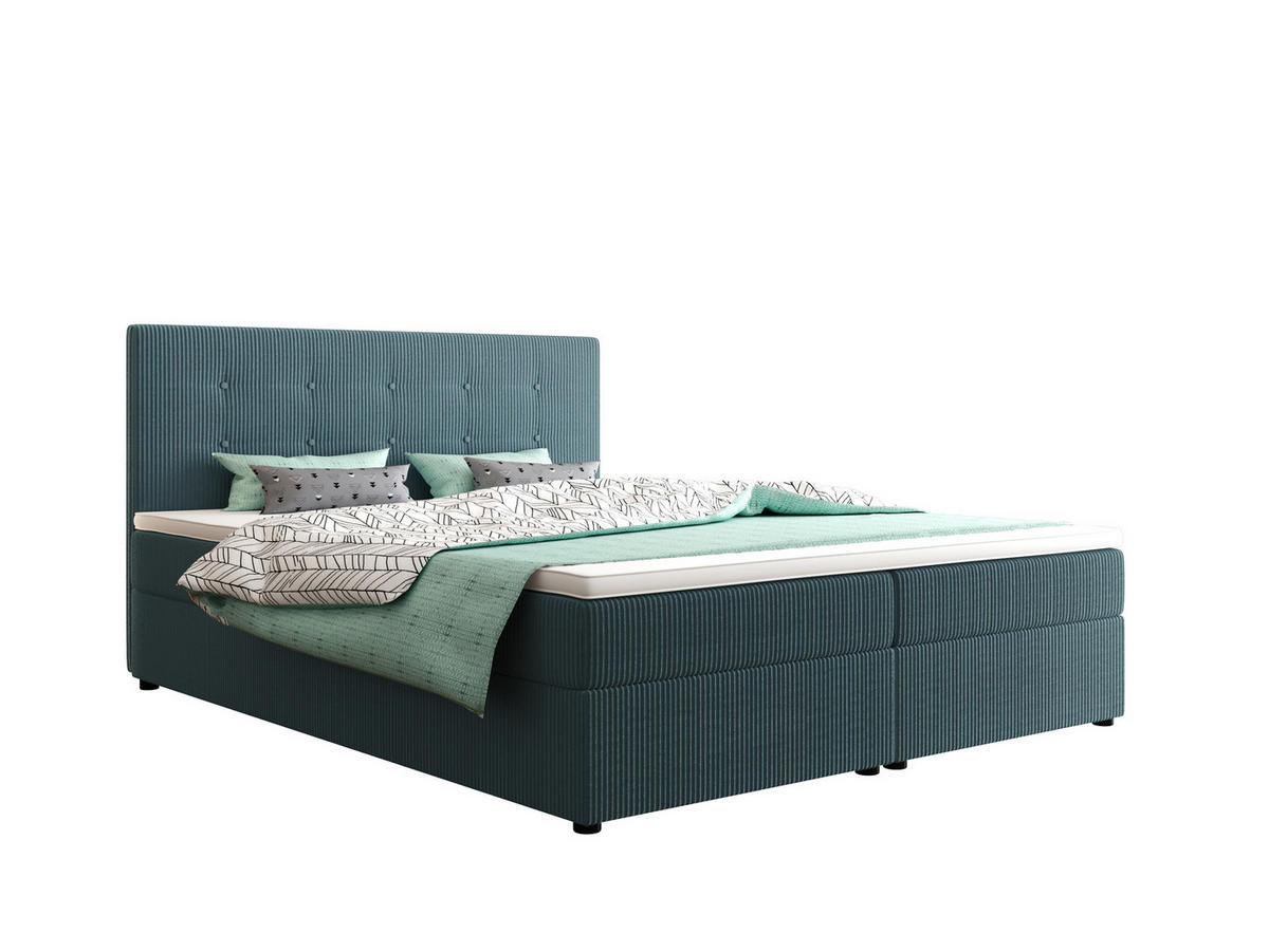 BOXBETT FADO 22 mit Matratze H3, Bonell und Topper 180x200 Zoom 14 - Hellblau, Holz/Textil (180/200cm) - Bedante
