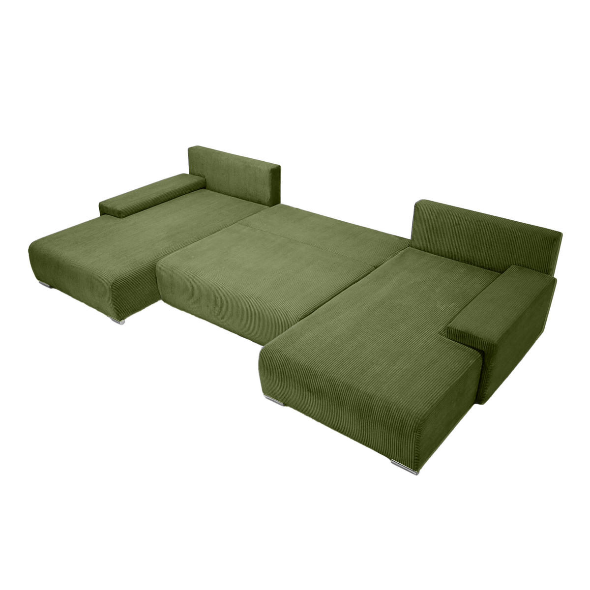 ECKSOFA Trawanga s funkcí spaní, Olivová - olivově zelená, textil (348/188cm) - Fedve