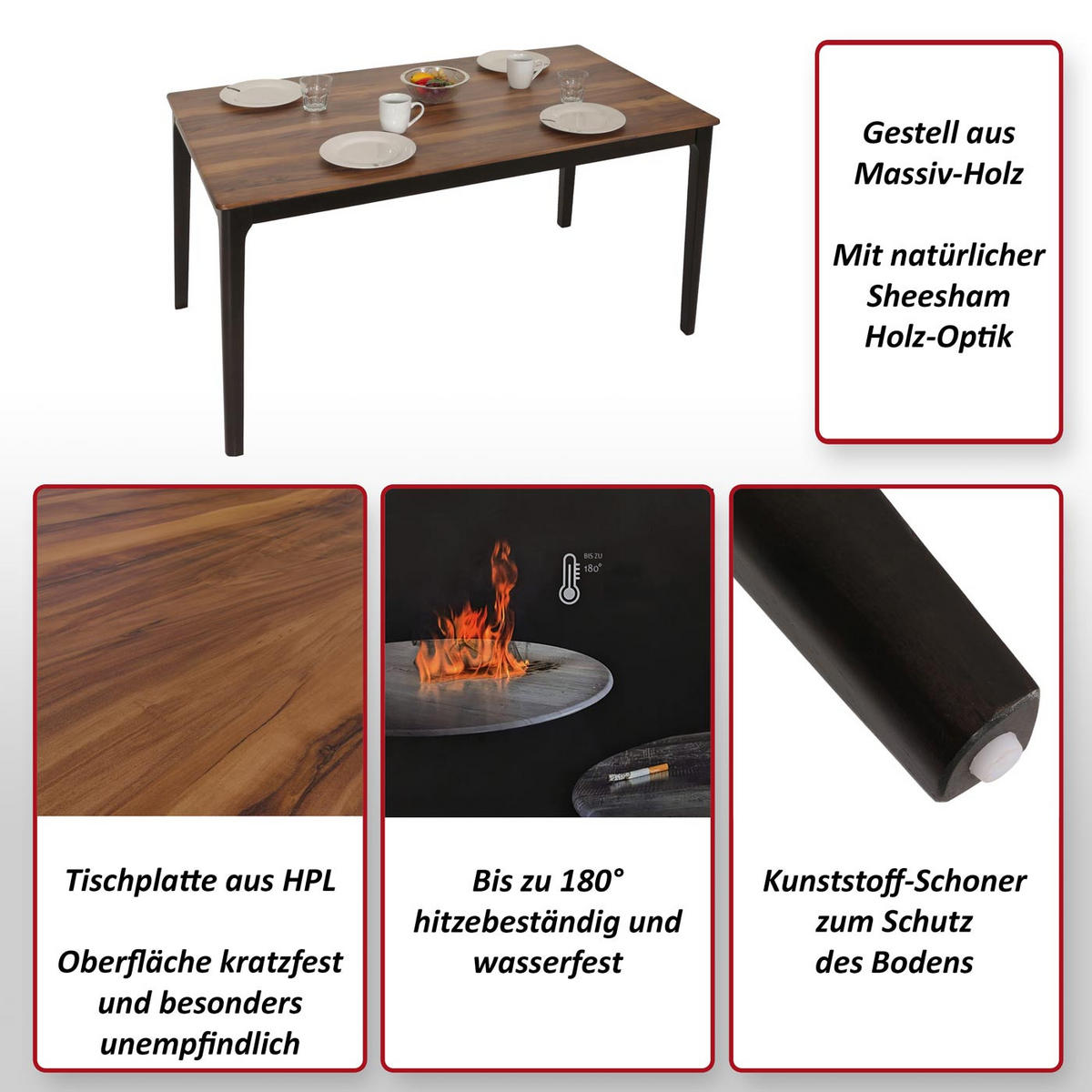 ESSTISCH rechteckig Braun - Braun, Holz (80/135/76cm) - MCW