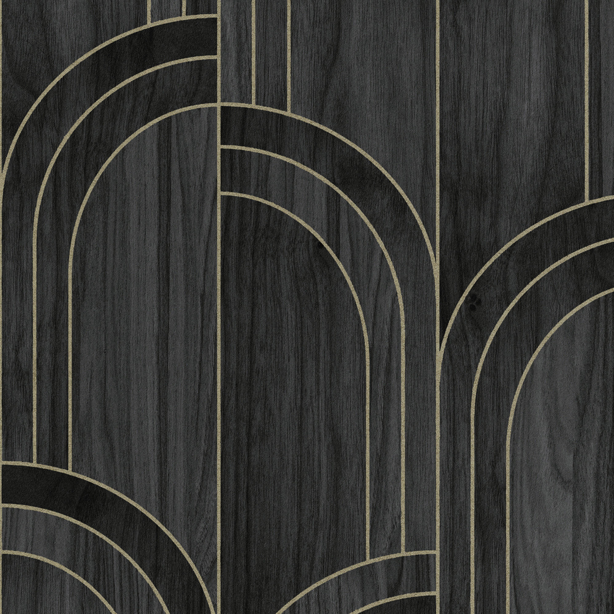 VLIESTAPETE - Modella Wood Black - Schwarz, Papier/Kunststoff (52/1000cm) - Sublime