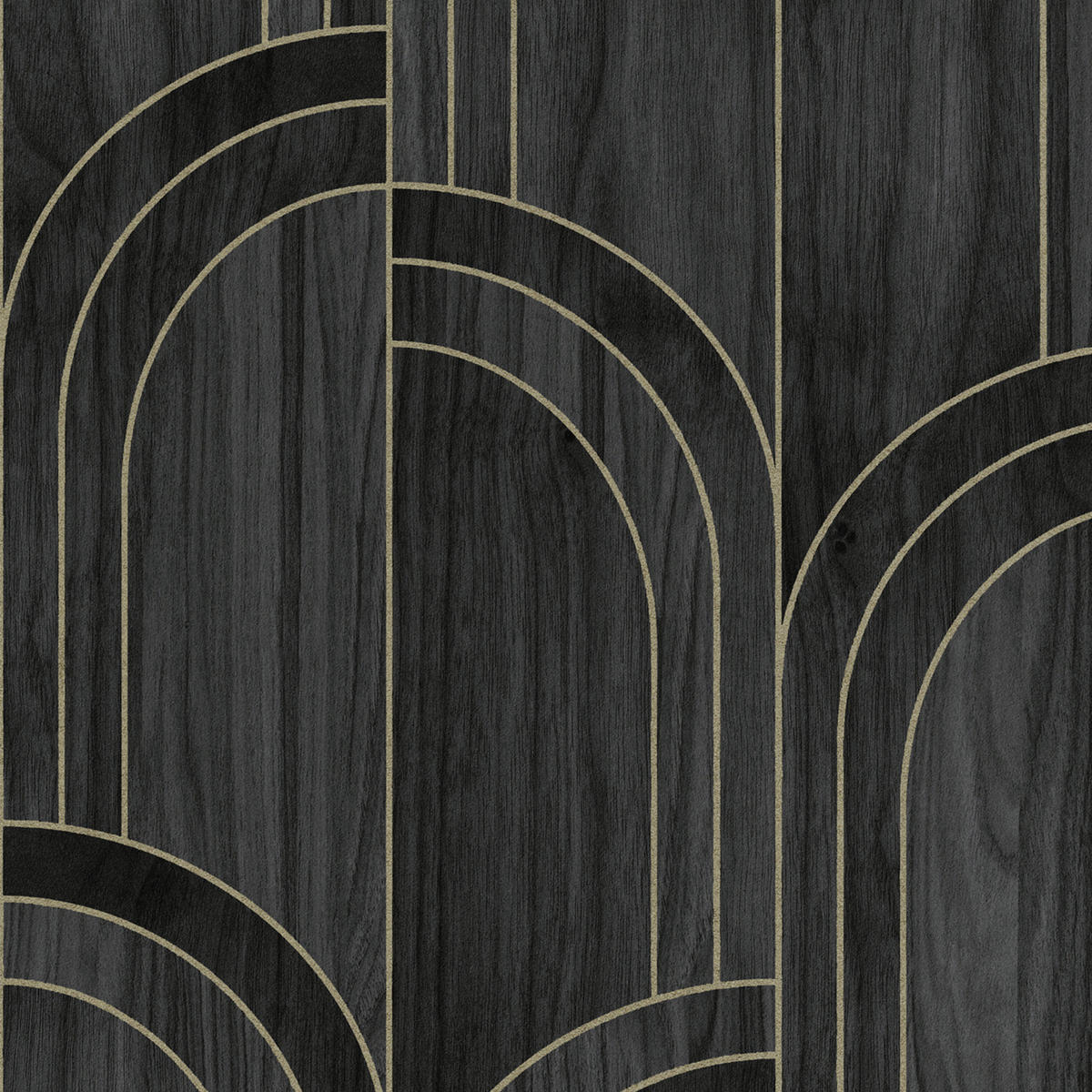 VLIESTAPETE - Modella Wood Black - Schwarz, Papier/Kunststoff (52/1000cm) - Sublime