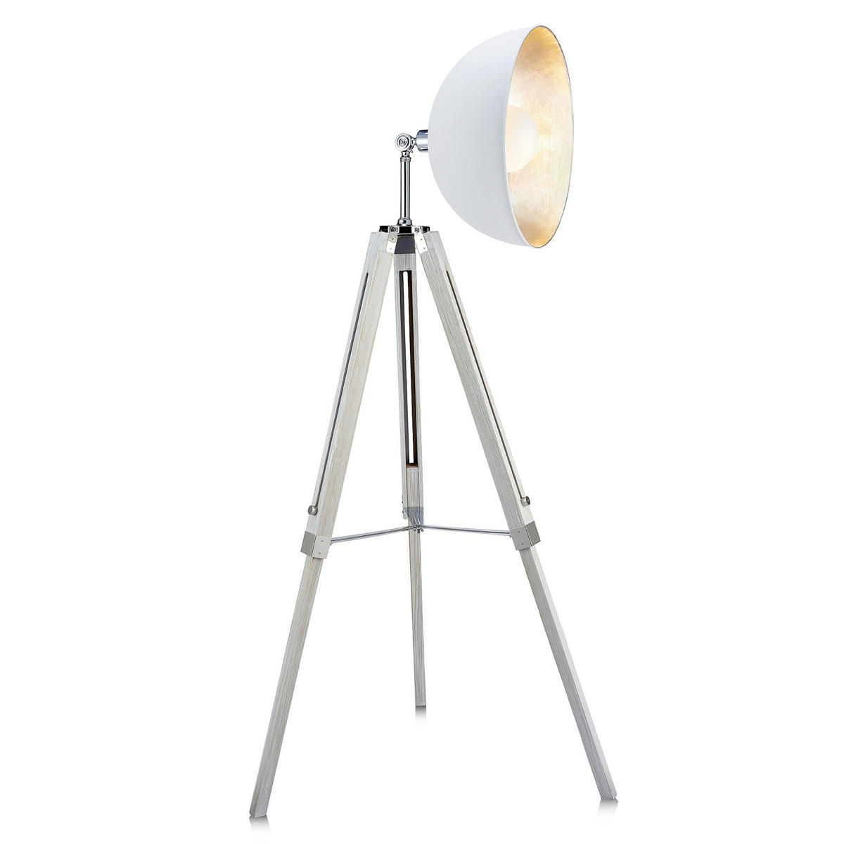 STEHLEUCHTE Weiß - Weiß, Metall (160/78.5/160cm) - Teamson Home