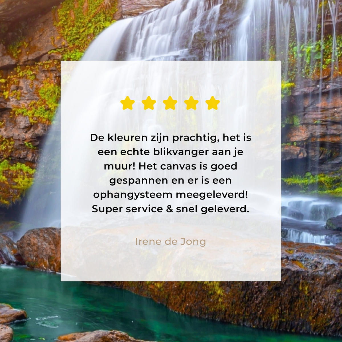 LEINWANDBILD Natur - Wasserfall - Pflanzen - Bäume - Sonne Room Decor 30x40 cm - Olivgrün, Textil (30/40cm) - MuchoWow