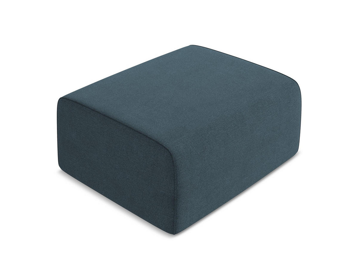 POUF Strukturstoff Stoff Blau - Blau/Pink, Kunststoff/Textil (90/80/60cm) - Makamii