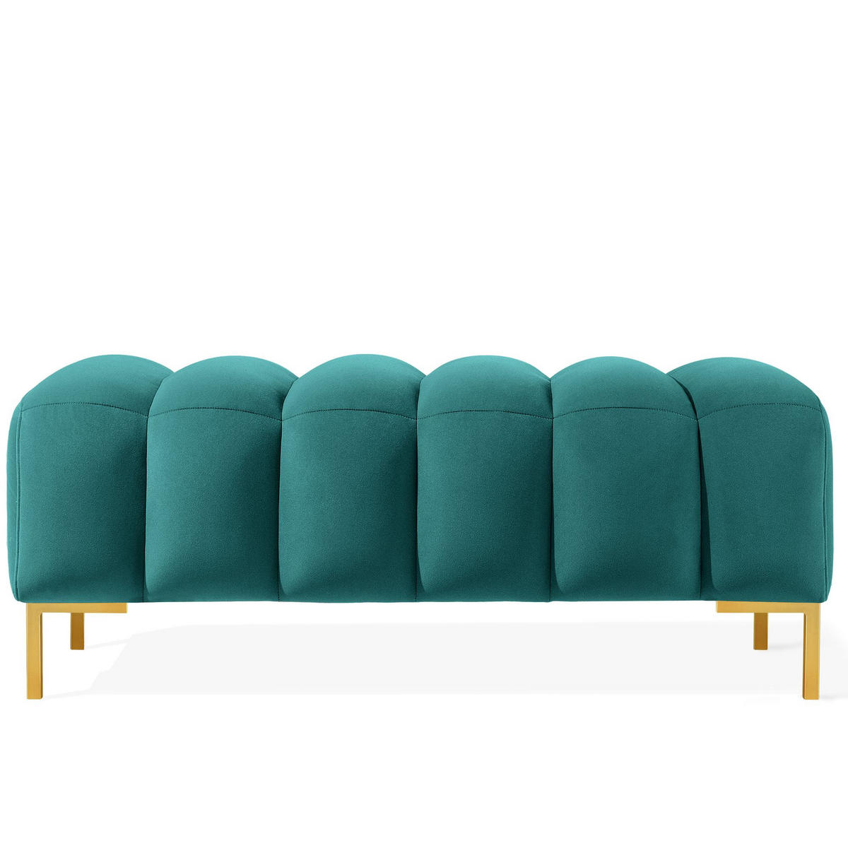 SITZHOCKER Polsterhocker PECCO, Veloursstoff - Blau/Goldfarben, Holz/Textil (120/50/50cm) - KONSIMO®