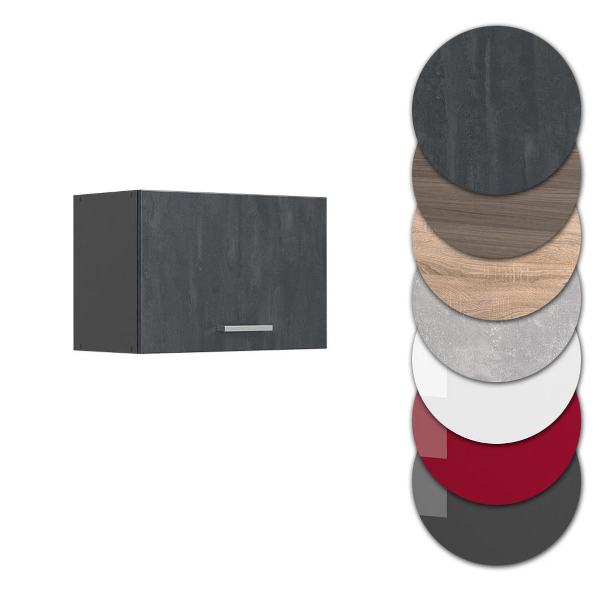 HÄNGESCHRANK R-Line Schwarz Beton 60 cm Flach - Anthrazit/Schwarz, Holzwerkstoff (60/40/31cm) - Vicco