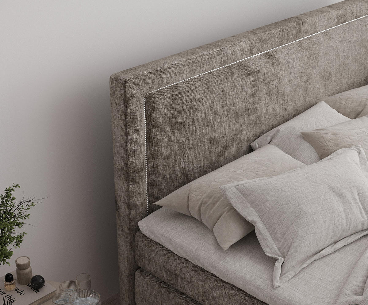 BOXSPRINGBETT Lavenda Braun 180/200 cm - Schwarz/Braun, Holz/Holzwerkstoff (180/200cm) - Maison de Reve