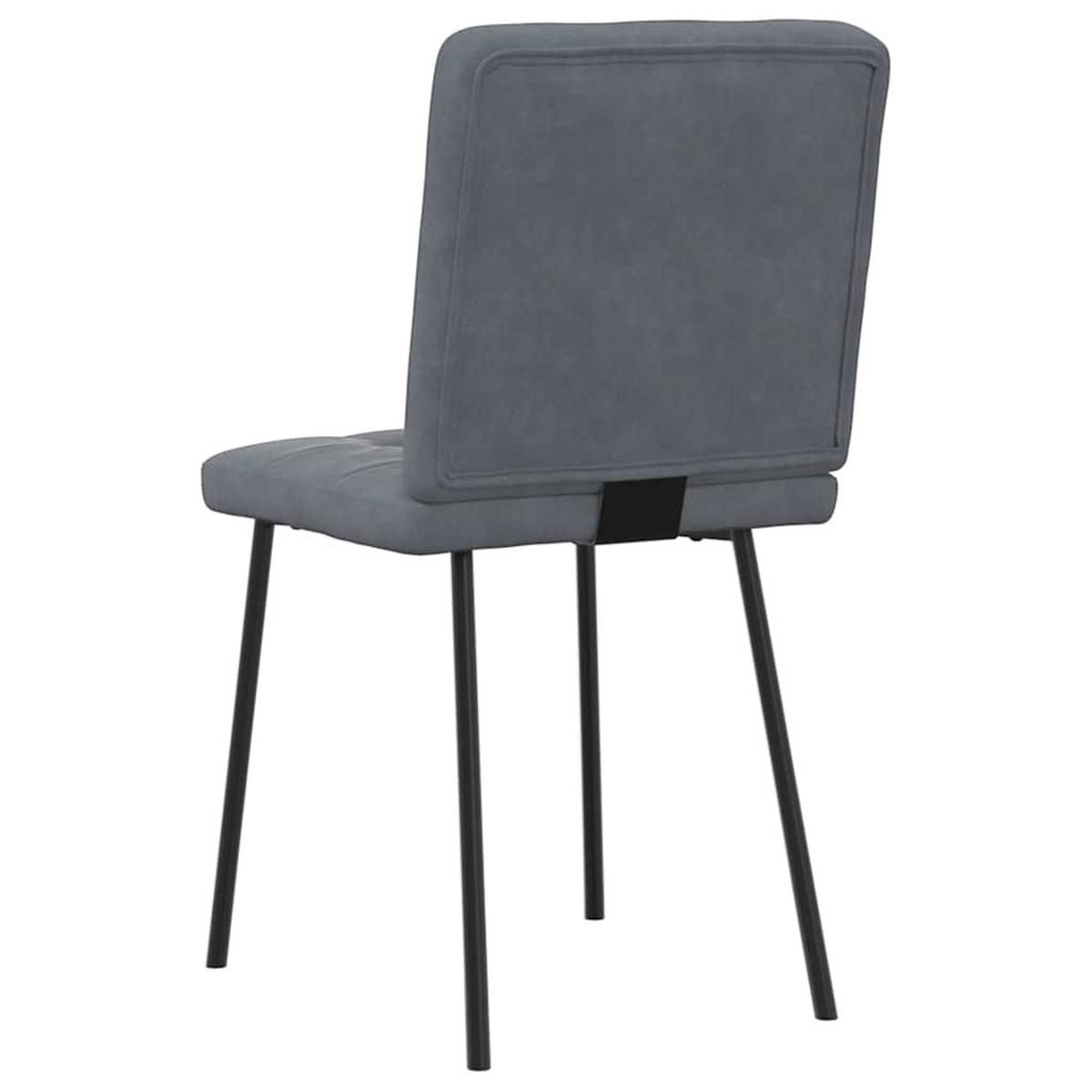 ESSZIMMERSTÜHLE 2 Stk. Dunkelgrau Samt 45*54*83cm - Dunkelgrau, Metall (45/83/54cm) - ZMH