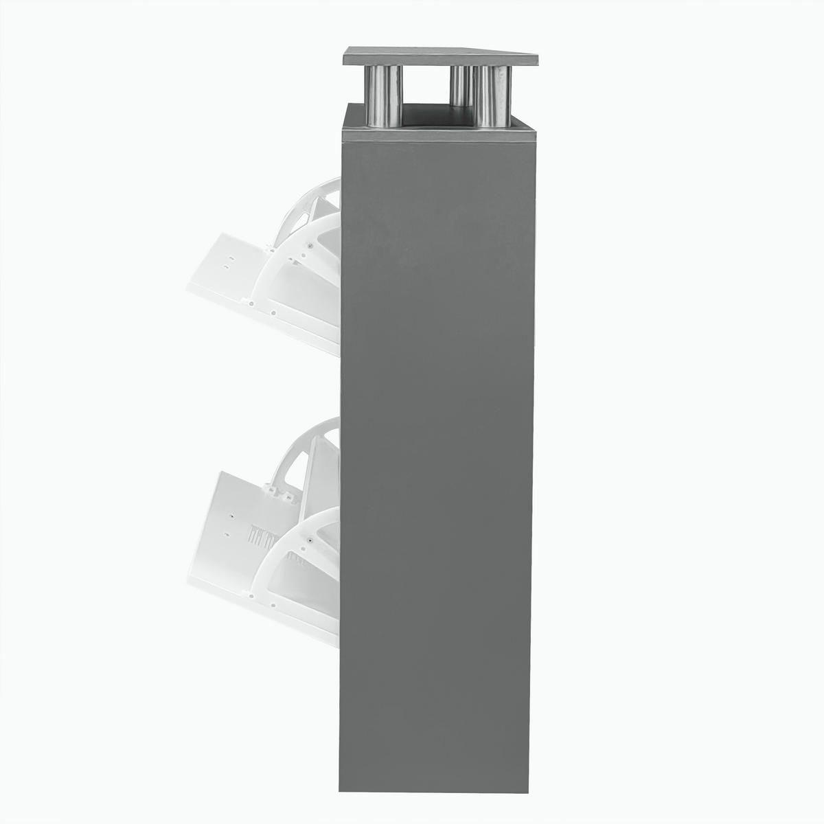 SCHUHSCHRANK aus Spanplatte 80x25x96,5cm in Grau mit verstellbaren Einlegeböden - Grau, Holzwerkstoff (80/96.5/25cm) - Modfu