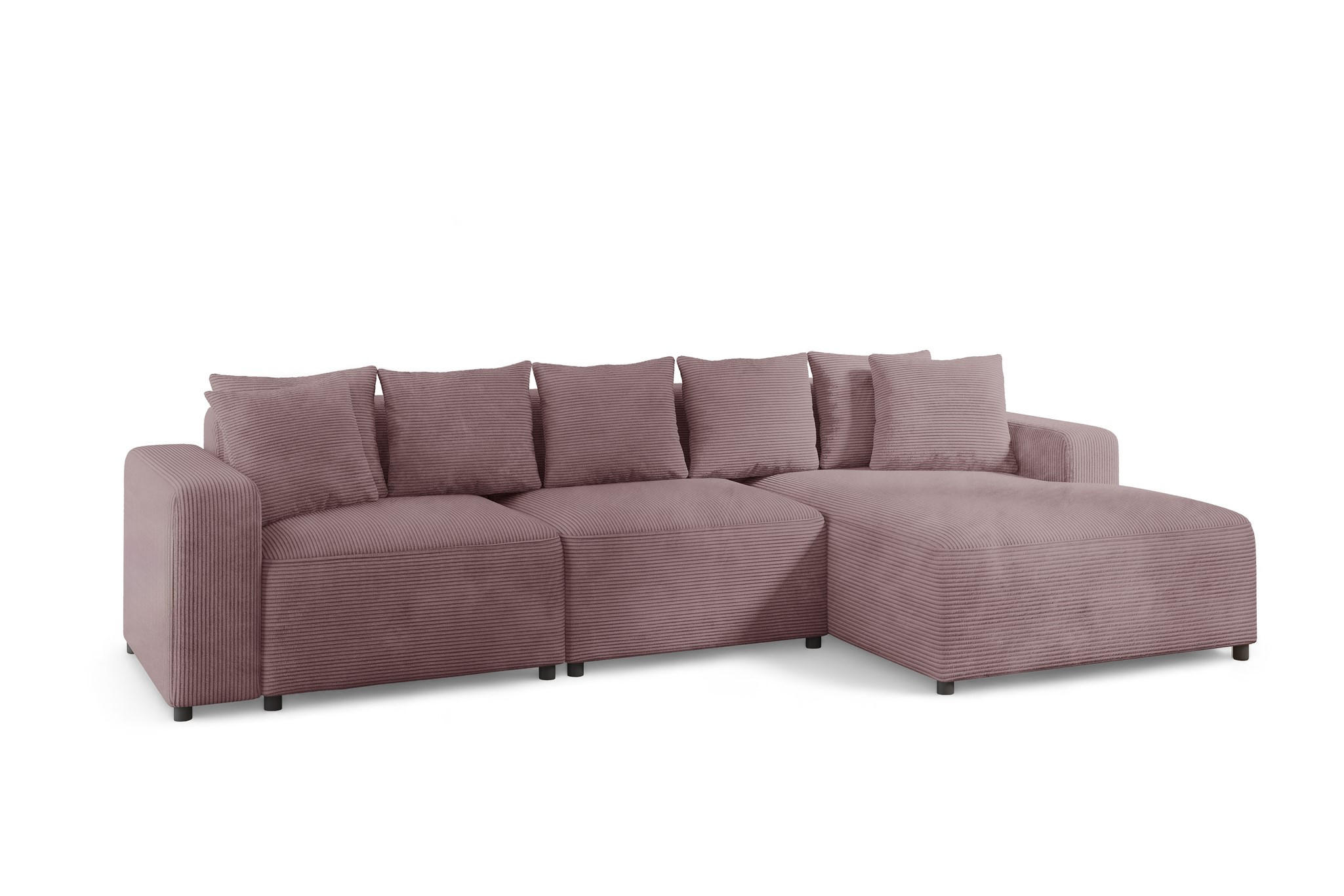 ECKSOFA Megan In Poso - Altrosa, Holzwerkstoff/Textil (331/165cm) - Fun Möbel