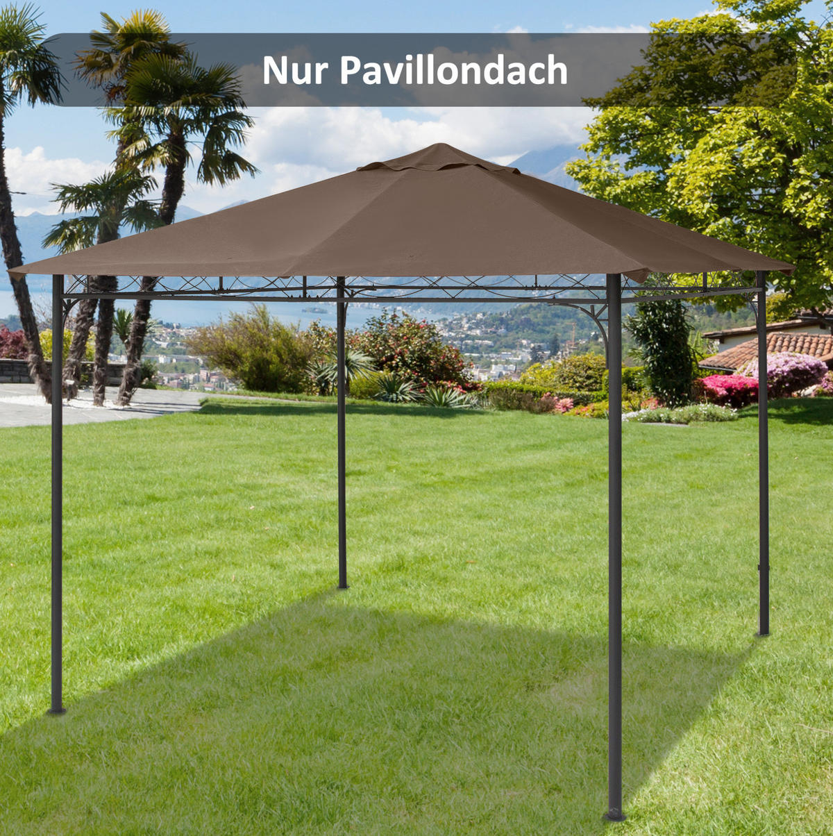 ERSATZDACH für Pavillon 298/295 cm aus Polyester mit PA-Beschichtung und Entwässerungslöchern, Kaffee - Braun, Textil (295/1/298cm) - Redom