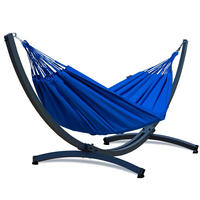 HÄNGEMATTE mit Gestell, 2 Personen, XXL, Tytan Rahmen bis 350 kg, Metall, Merida Blau, einfache Montage - Blau, Metall (370/130/120cm) - Potenza
