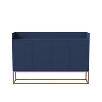 SIDEBOARD, 120/80/30 cm, mit 4 Türen, MDF, blau - Blau, Holz/Metall (120/80/30cm) - GENKI LIVING