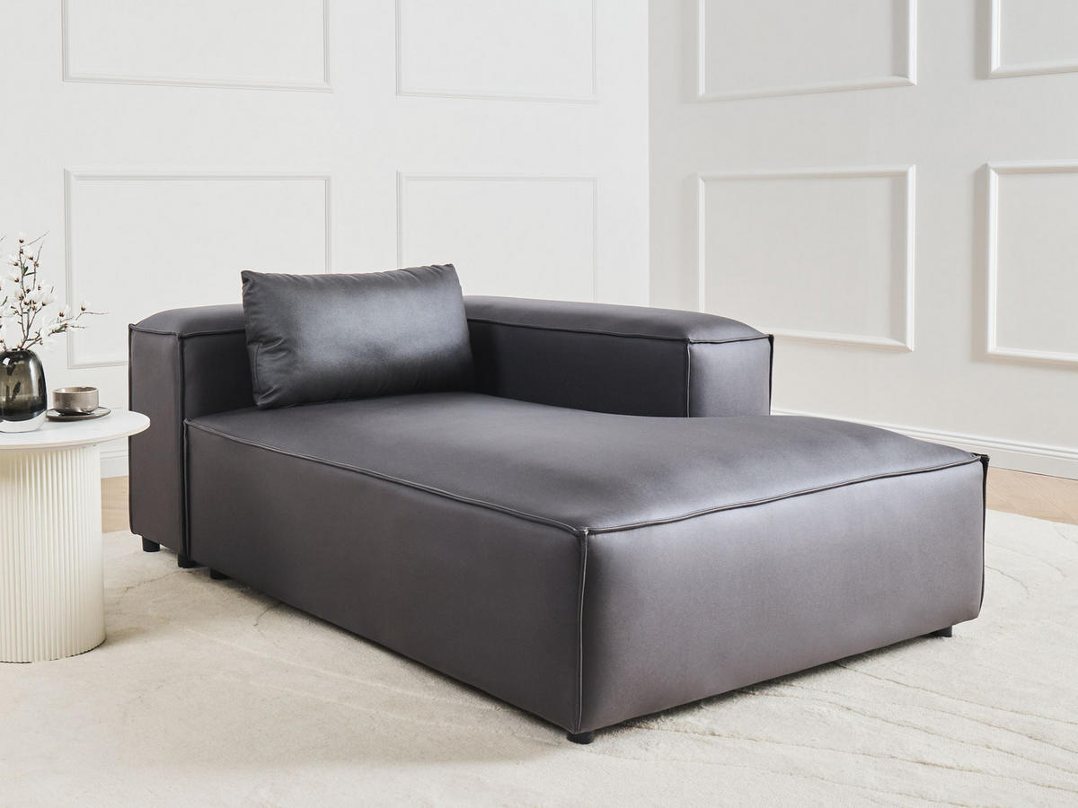 CHAISELONGUE-LINKSSEITIGE Stoff Schwarz Brande - Schwarz, Textil (121/70/184cm) - Beliani
