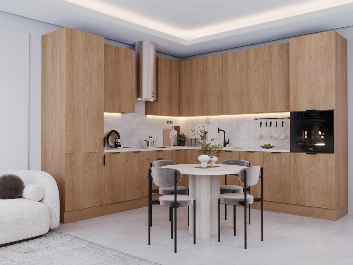 WINKELKÜCHE - 310 x 290 cm Livaro – KU-S37 – Sonoma Eiche - Sonoma Eiche, Holzwerkstoff (310/247/290cm) - hi-markt