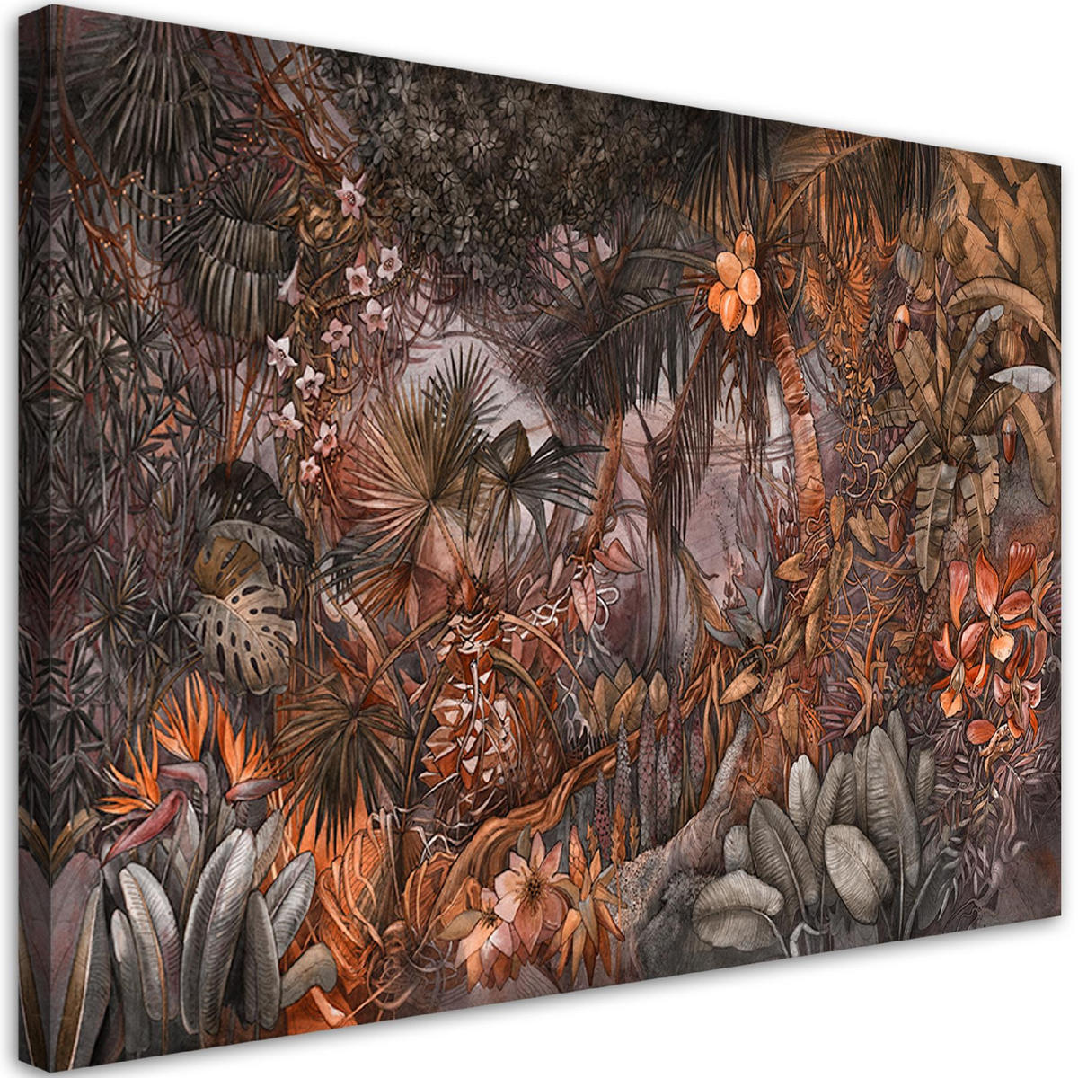 WANDBILD tiefer dschungel - Braun, Textil (60/40cm) - Feeby