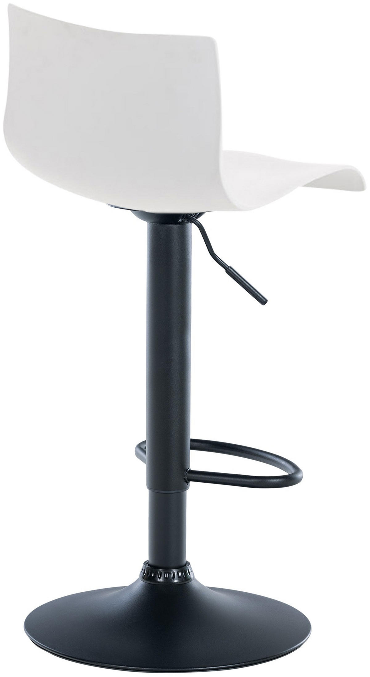 BARHOCKER Kunststoff weiß - Schwarz/Weiß, Kunststoff/Metall (39/84/36cm) - CLP