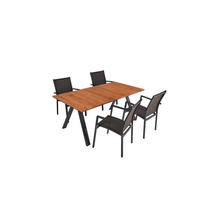 GARTEN-SITZGRUPPE Georg 5-teilig Gartenmöbel-Set - Dunkelgrau, Holz - DELUKE