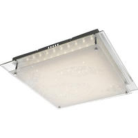 LED DECKENLEUCHTE Chrom Glas Silber - Silberfarben, Glas (43/43/8cm) - Globo Lighting