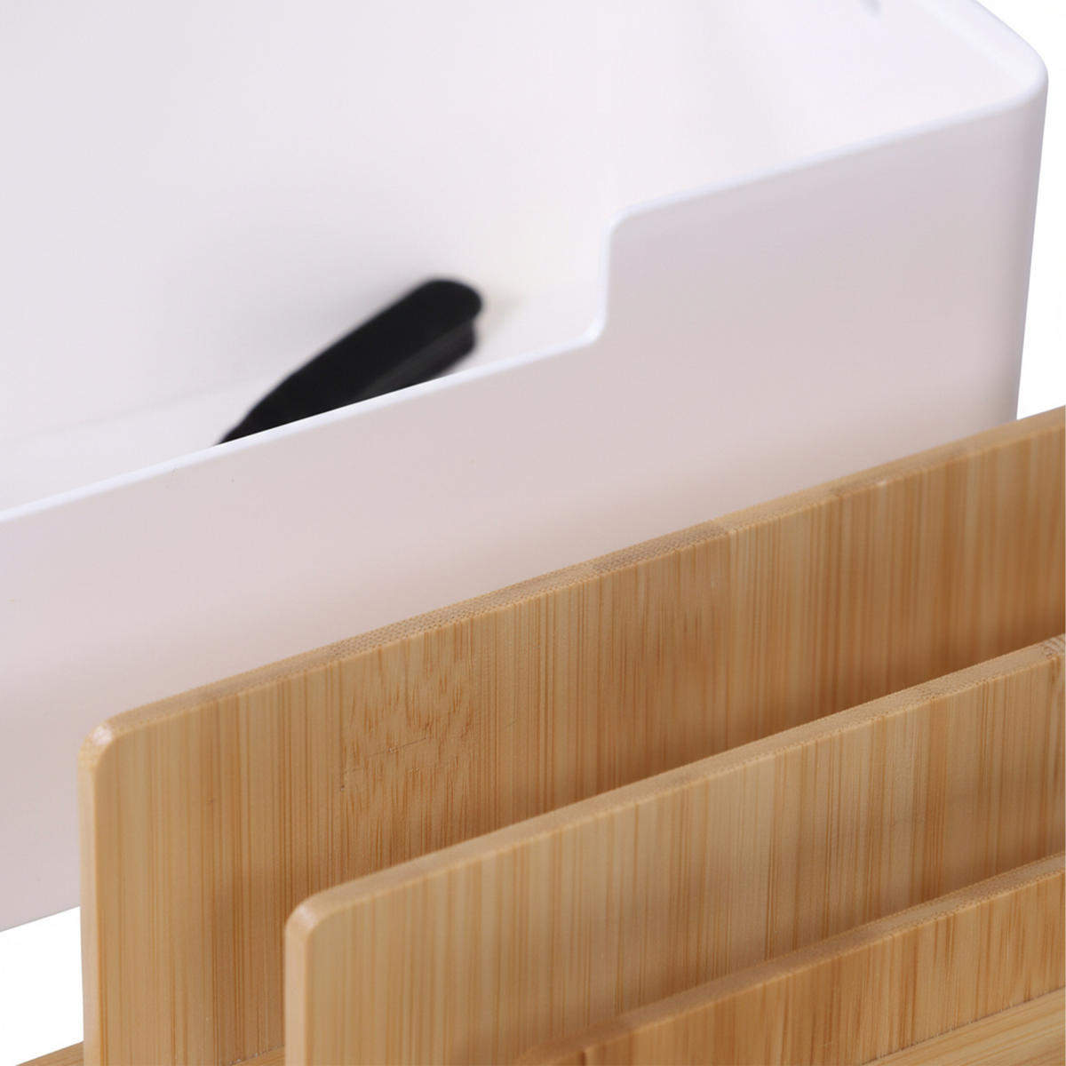 KABELBOX - Weiß, Holz/Kunststoff (13/30/16cm) - Relaxdays