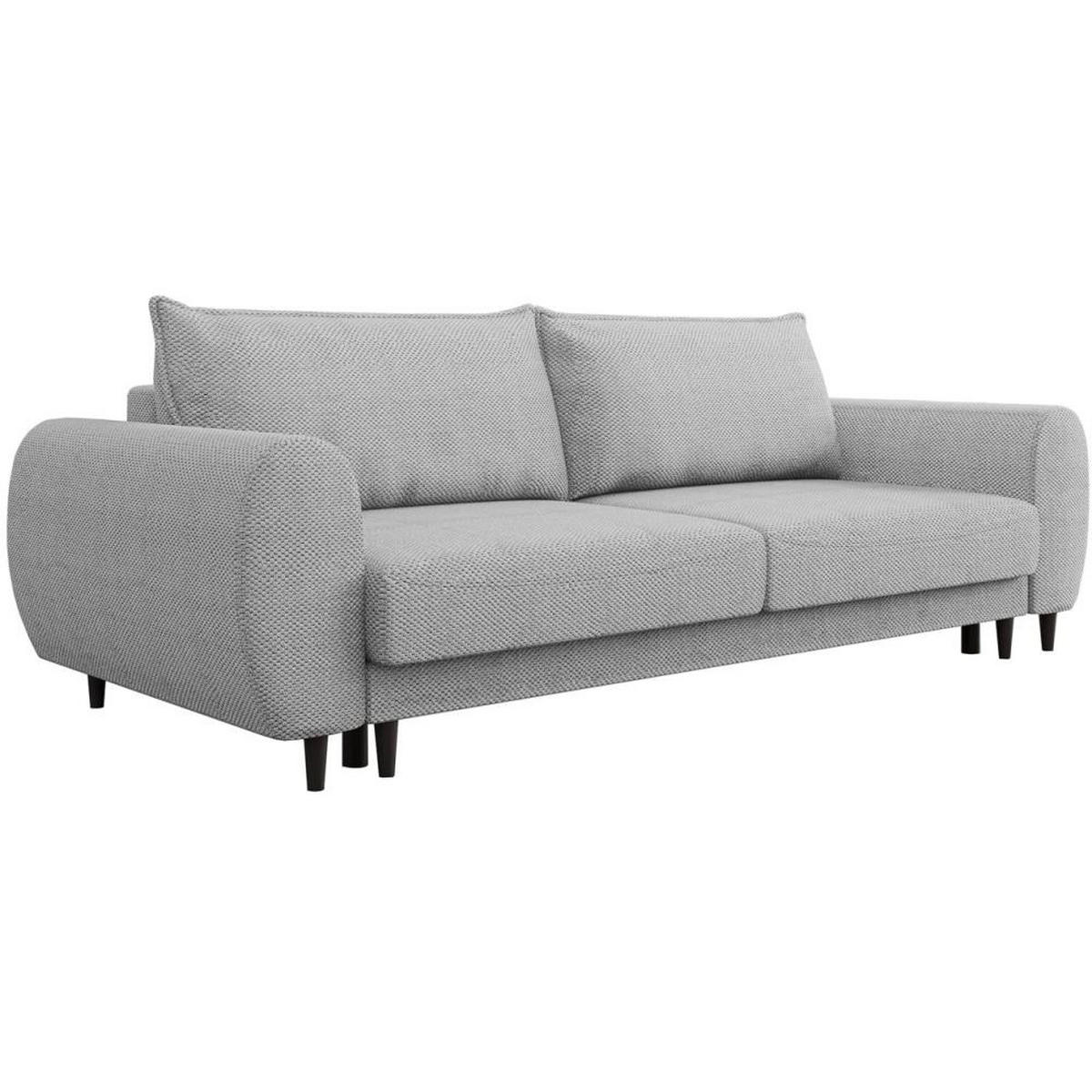 3-SITZER SCHLAFSOFA Cortez hellgrau - Hellgrau/Schwarz, Textil (251/76/95cm) - Beautysofa