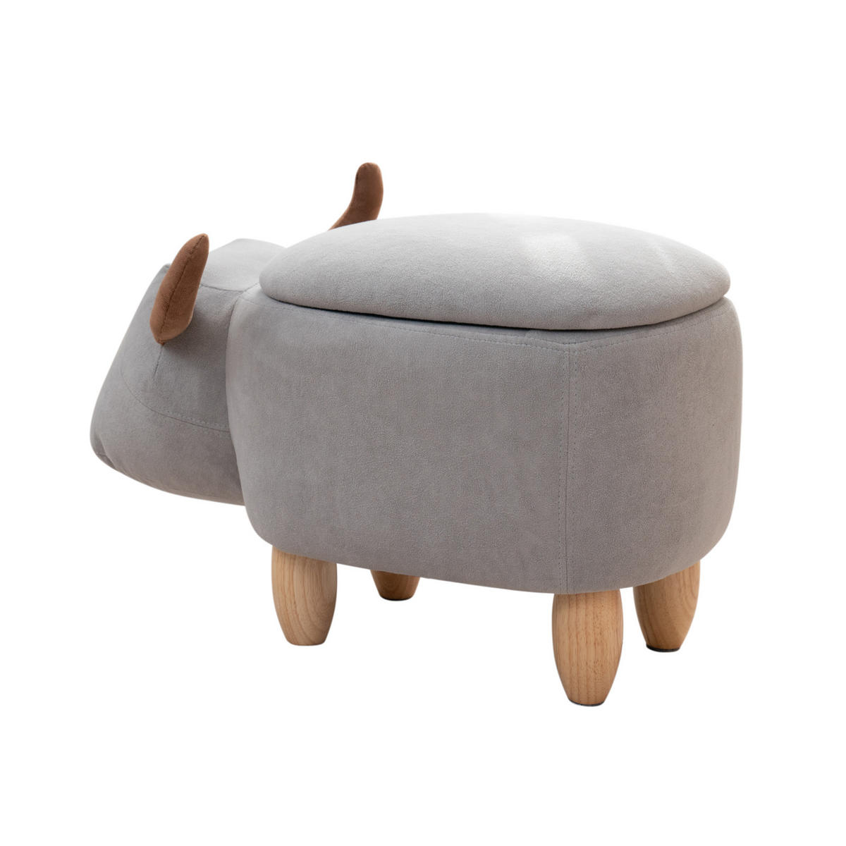TIERHOCKER Stier Grau - Grau, Textil (30/37/63cm) - SVITA