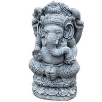 STEINFIGUR Ganesha frostfest Steinguss massiv - Grau, Stein (19/35/16cm) - stoneandstyle