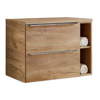 WASCHBECKENSCHRANK Toskana-56 - Braun, Holzwerkstoff (81/60/46cm) - Lomado