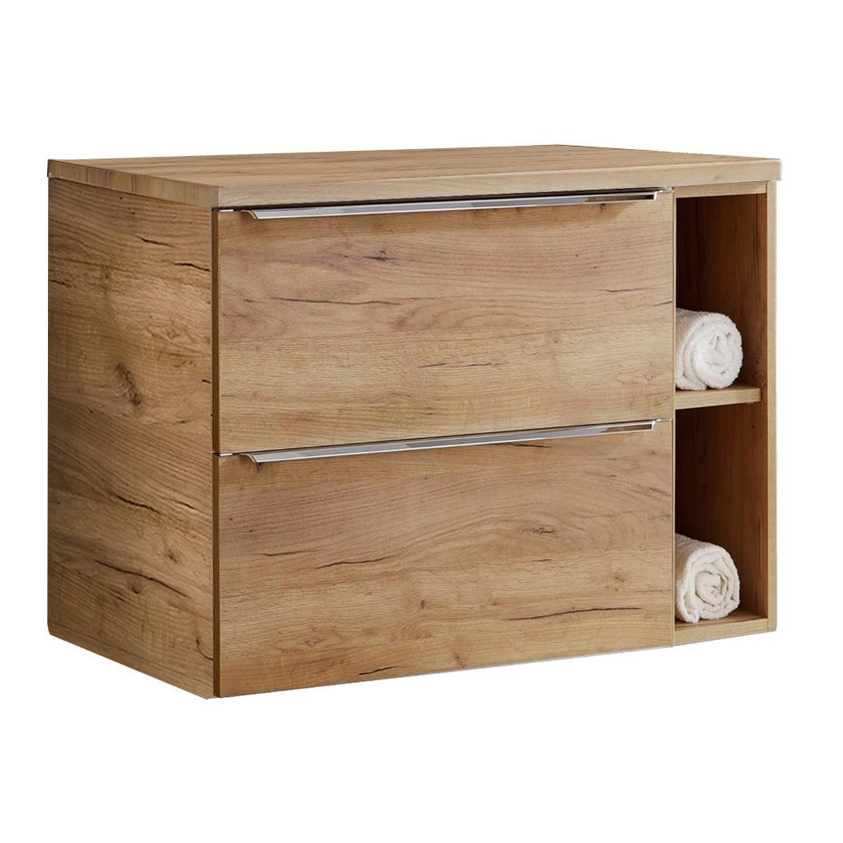 WASCHBECKENSCHRANK Toskana-56 - Braun, Holzwerkstoff (81/60/46cm) - Lomado